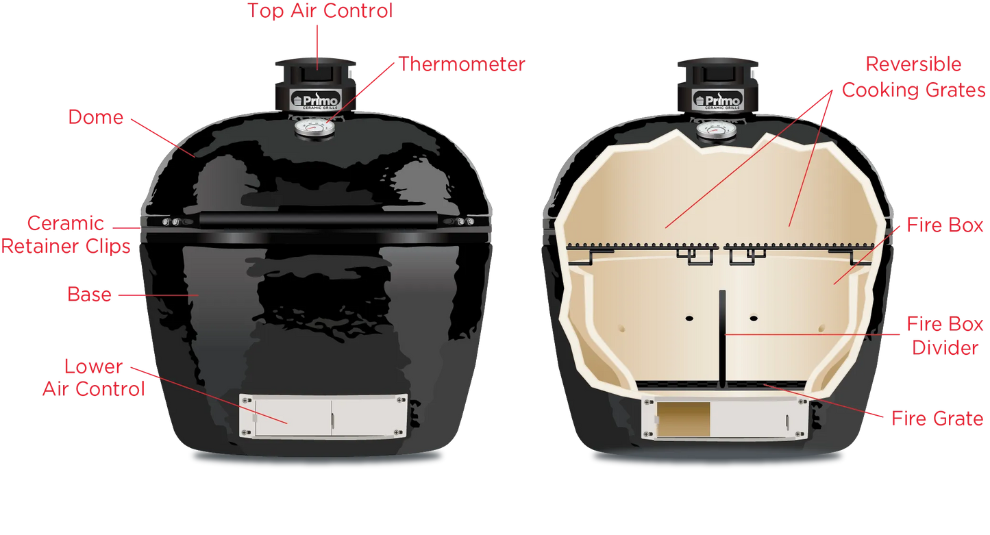 Primo XXL Oval All-In-One Ceramic Kamado Grill