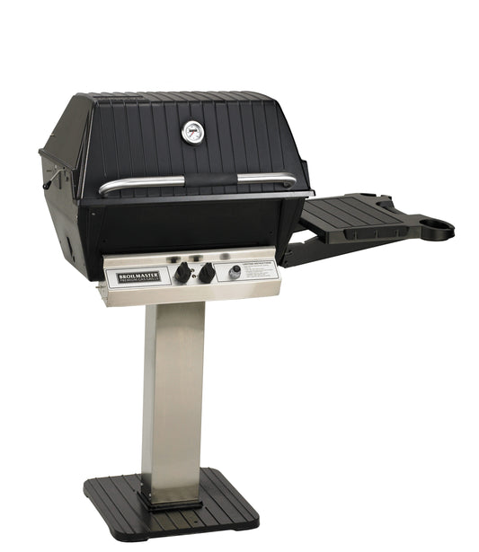 Broilmaster Grills P3X with Stainless Post and Base Natural Gas and single side table